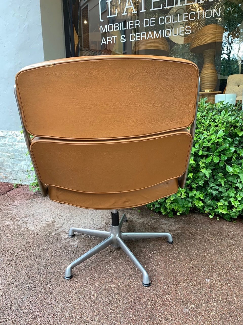 Brown Leather Office Armchair With, Leather Office Armchair