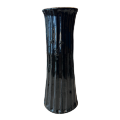 Antropomorphic vase in black glazed ceramic by Robert & Jean Cloutier